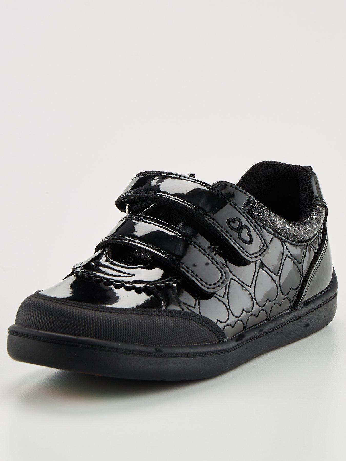 Image 3 of 6 of The Very Collection Toezone Younger Girls Patent Heart Trainer School Shoes&nbsp;- Black