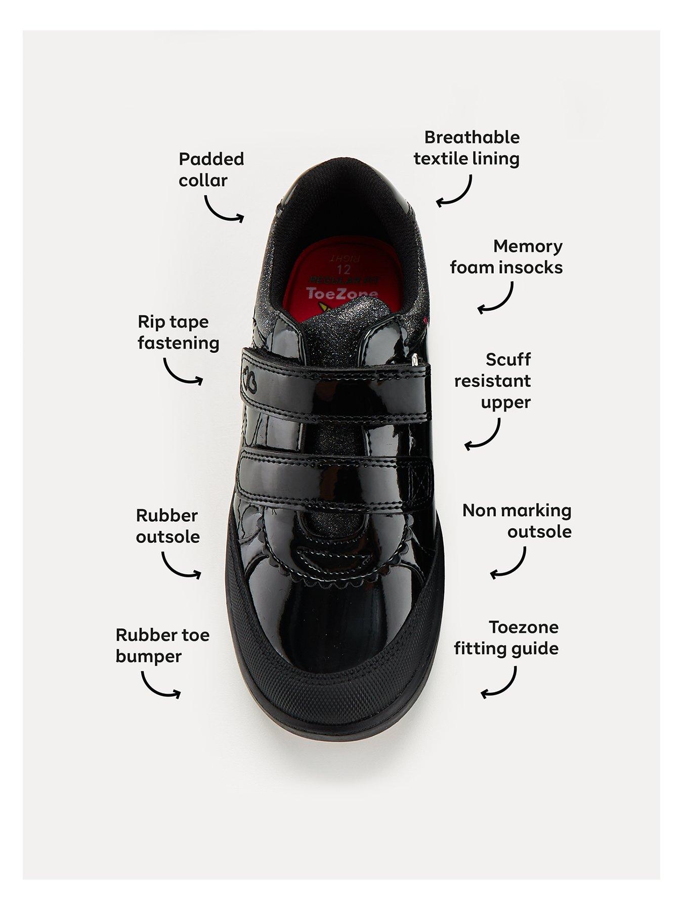 Image 4 of 6 of The Very Collection Toezone Younger Girls Patent Heart Trainer School Shoes&nbsp;- Black