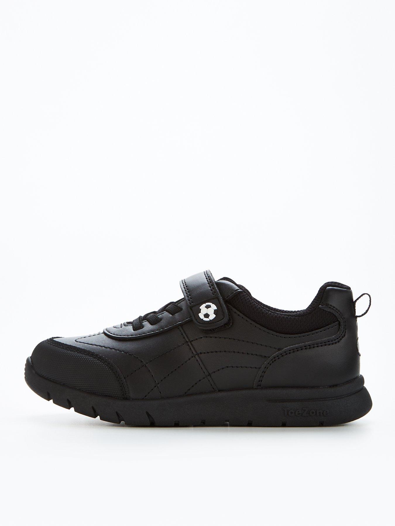 The Very Collection Boys ToeZone Leather Football Strap Trainers - Black