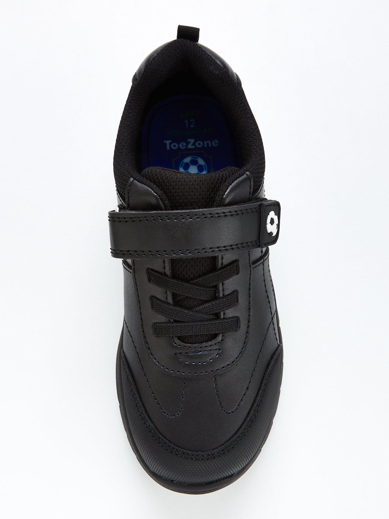  image of v-by-very-boys-toezonenbspleather-football-strap-trainers-black