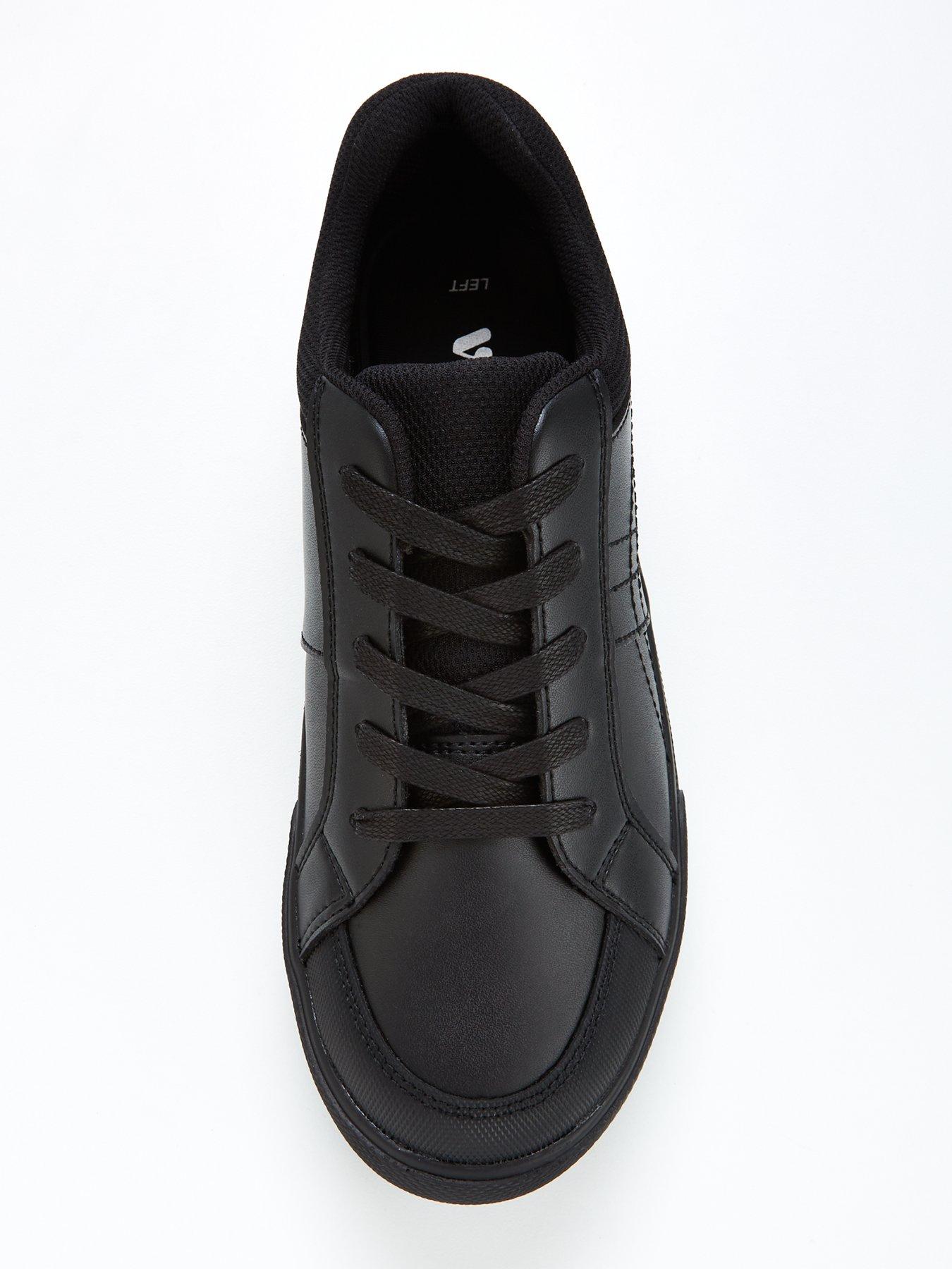  image of the-very-collection-older-boys-lace-up-leather-trainer-school-shoe-black