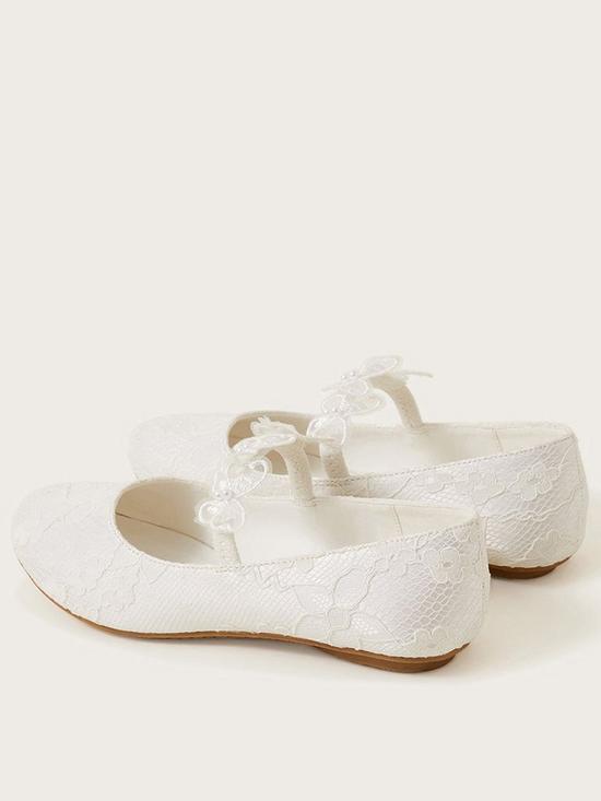 stillFront image of monsoon-girls-communion-lace-butterfly-ballerina-shoes-white
