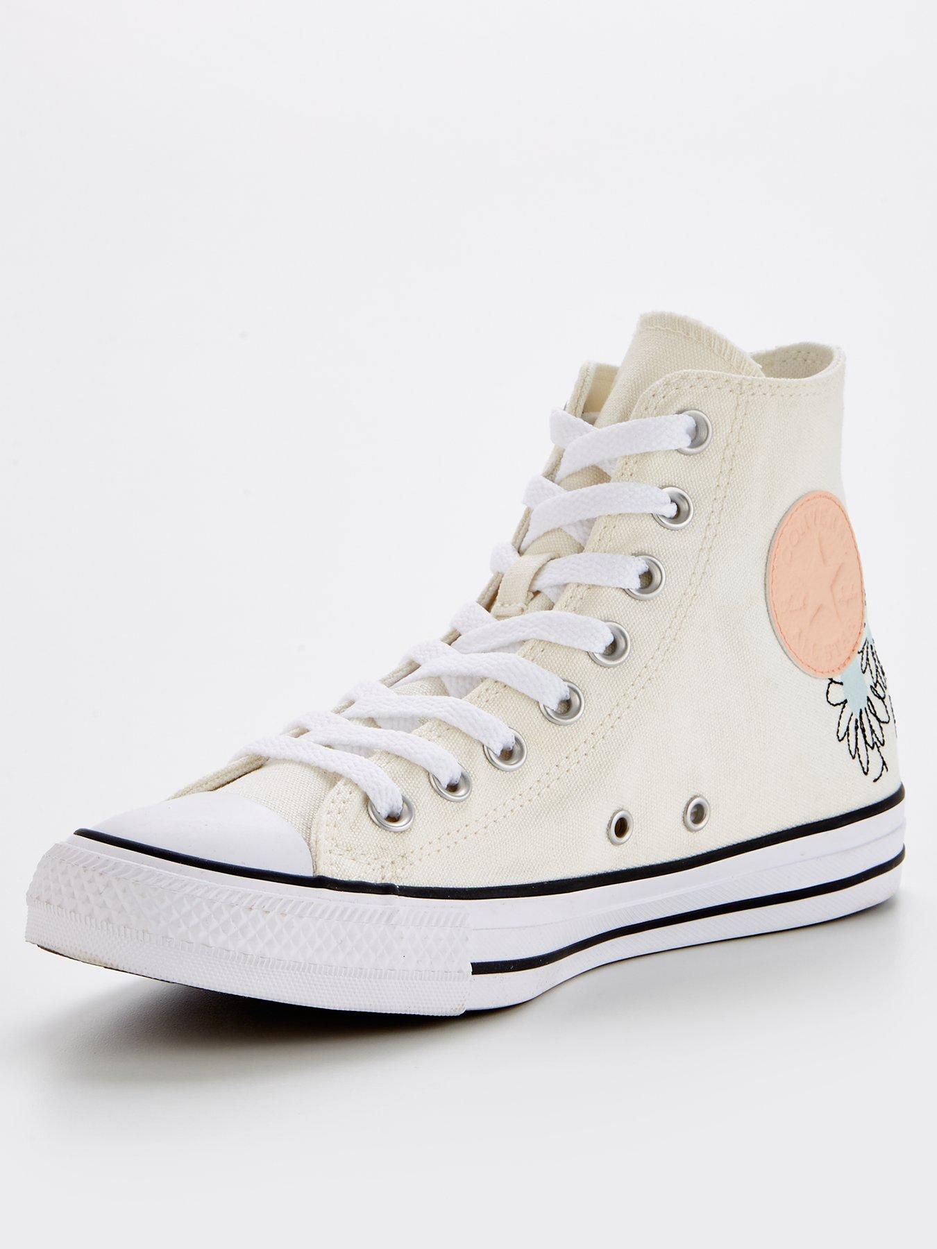 Women s Chuck Taylor All Star Summer Florals Hi Top Trainers WHITE