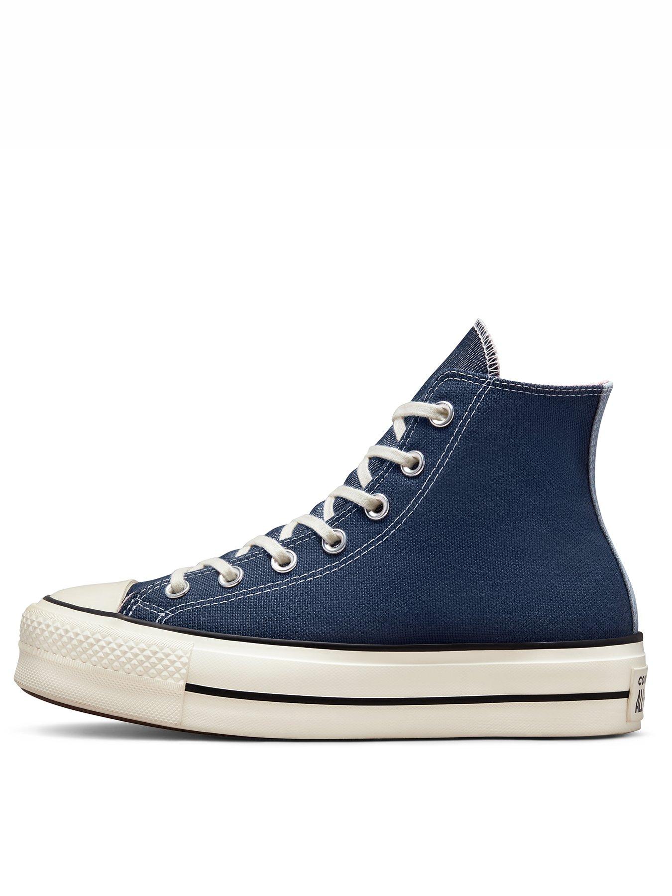 Chuck Taylor All Star Lift Platform Denim Fashion Hi Tops Blue