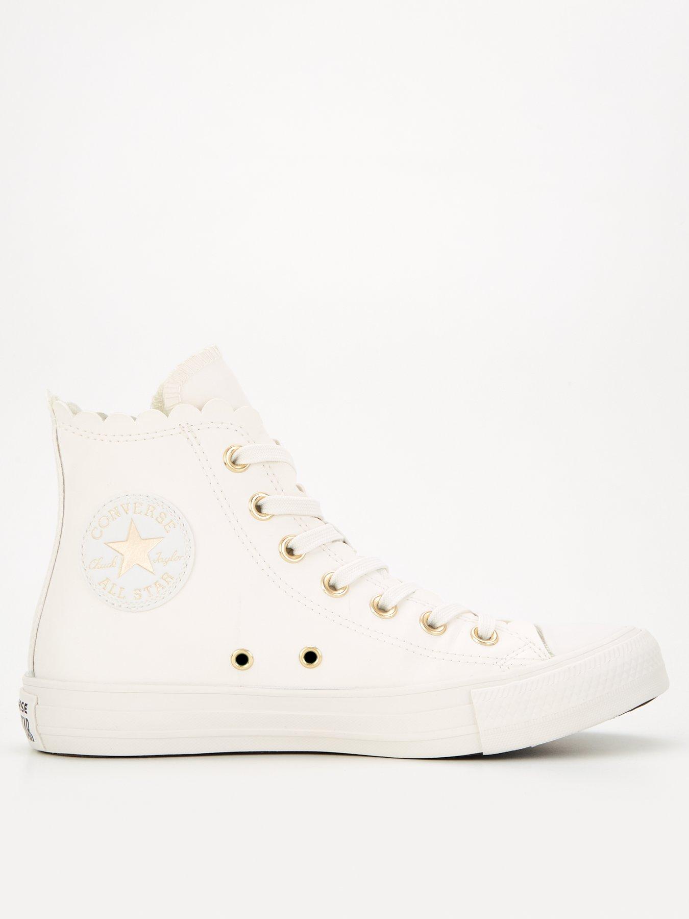 White high top on sale converse size 8