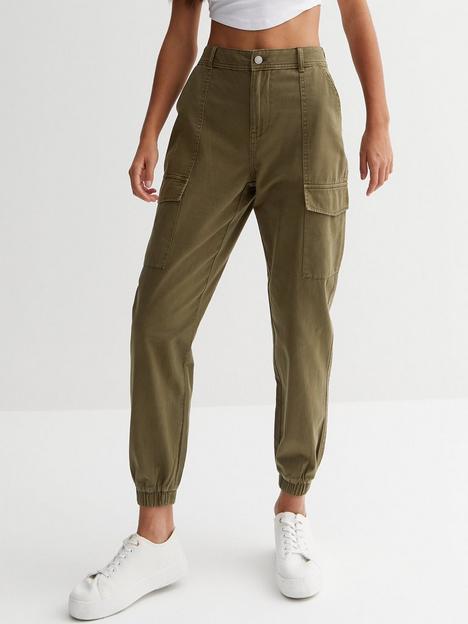 new-look-cotton-cuffed-cargo-trousers-khaki