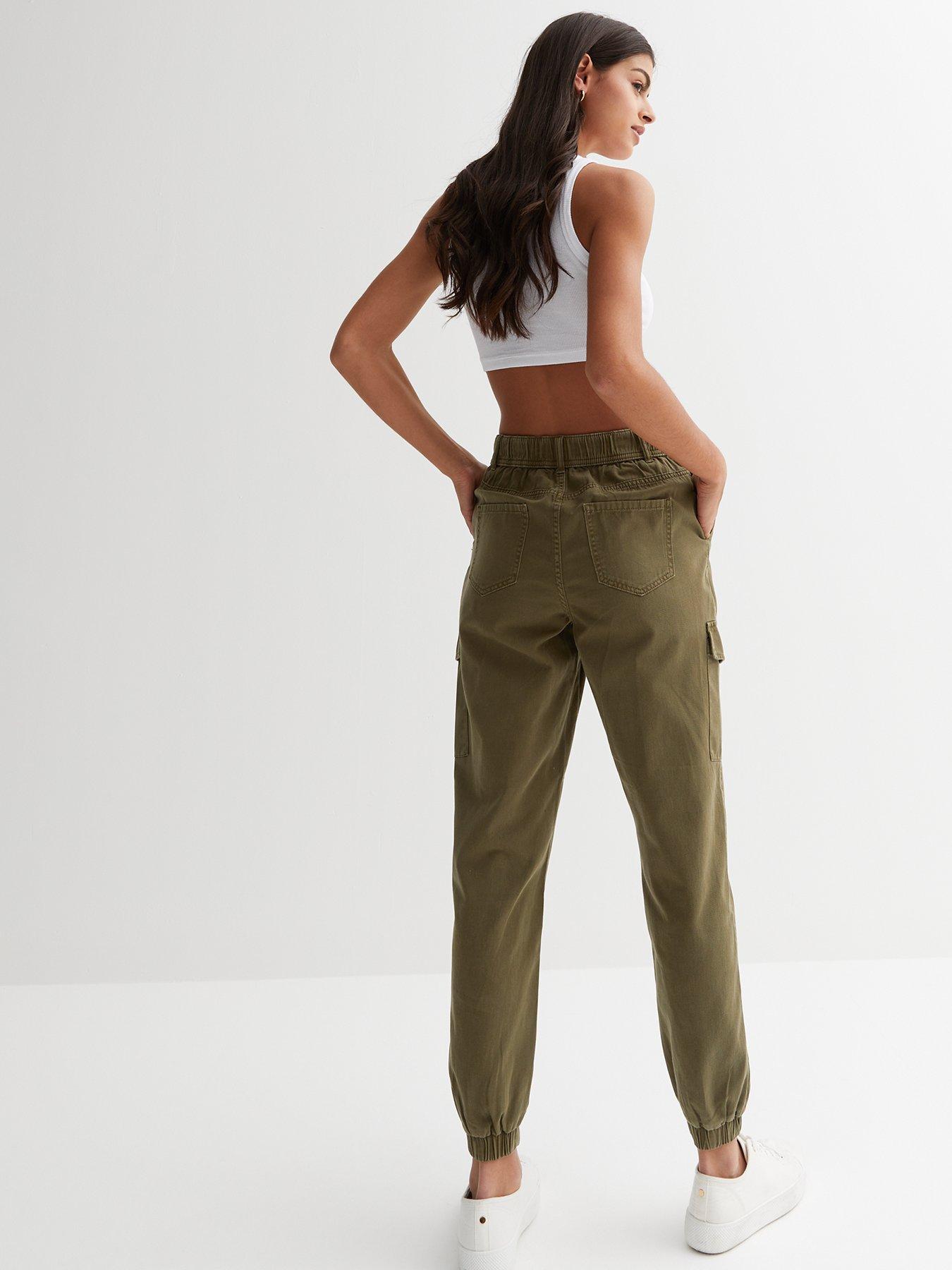 MANGO Soft Cargo Trousers in Khaki