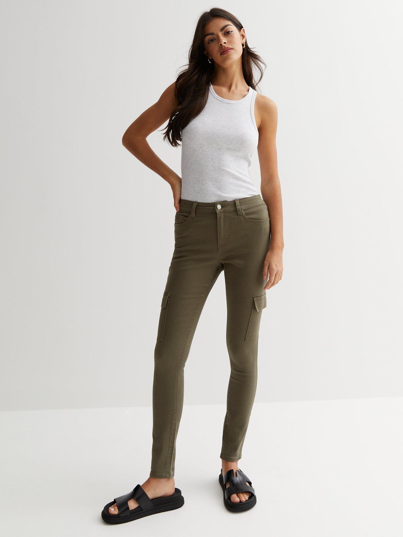 Skinny cargo hot sale trousers womens