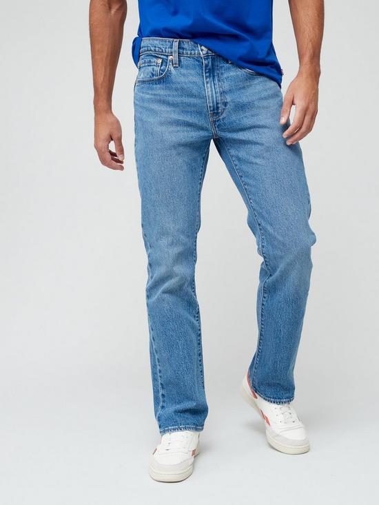 front image of levis-527trade-slim-bootcut-fit-jeans-mid-wash