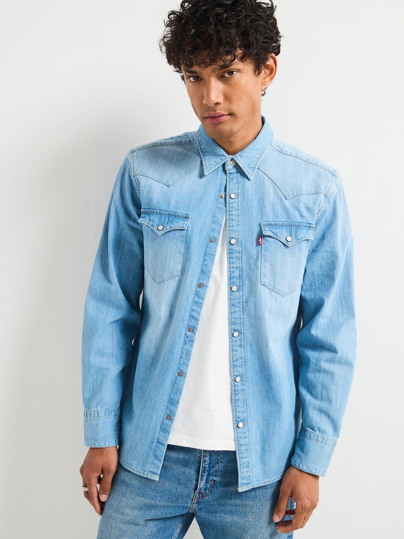 Levi's Levis Barstow Denim Western Shirt - Light Blue