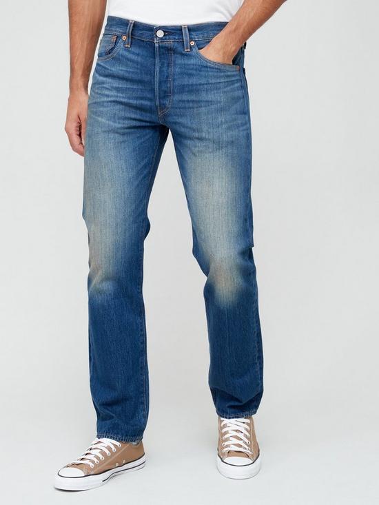 front image of levis-501reg-original-straight-fit-jeans-mid-wash