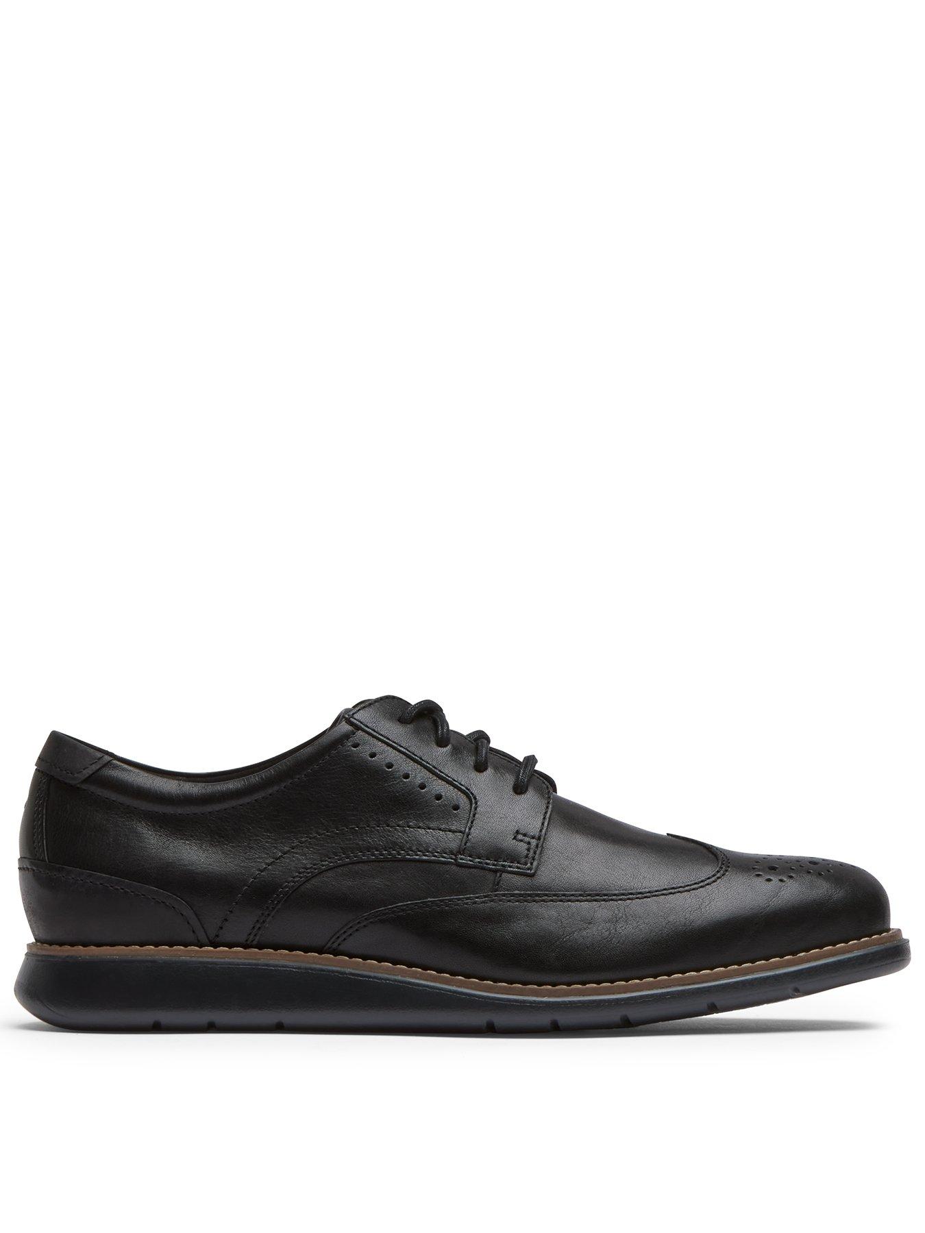 Rockport black 2025 wingtip shoes