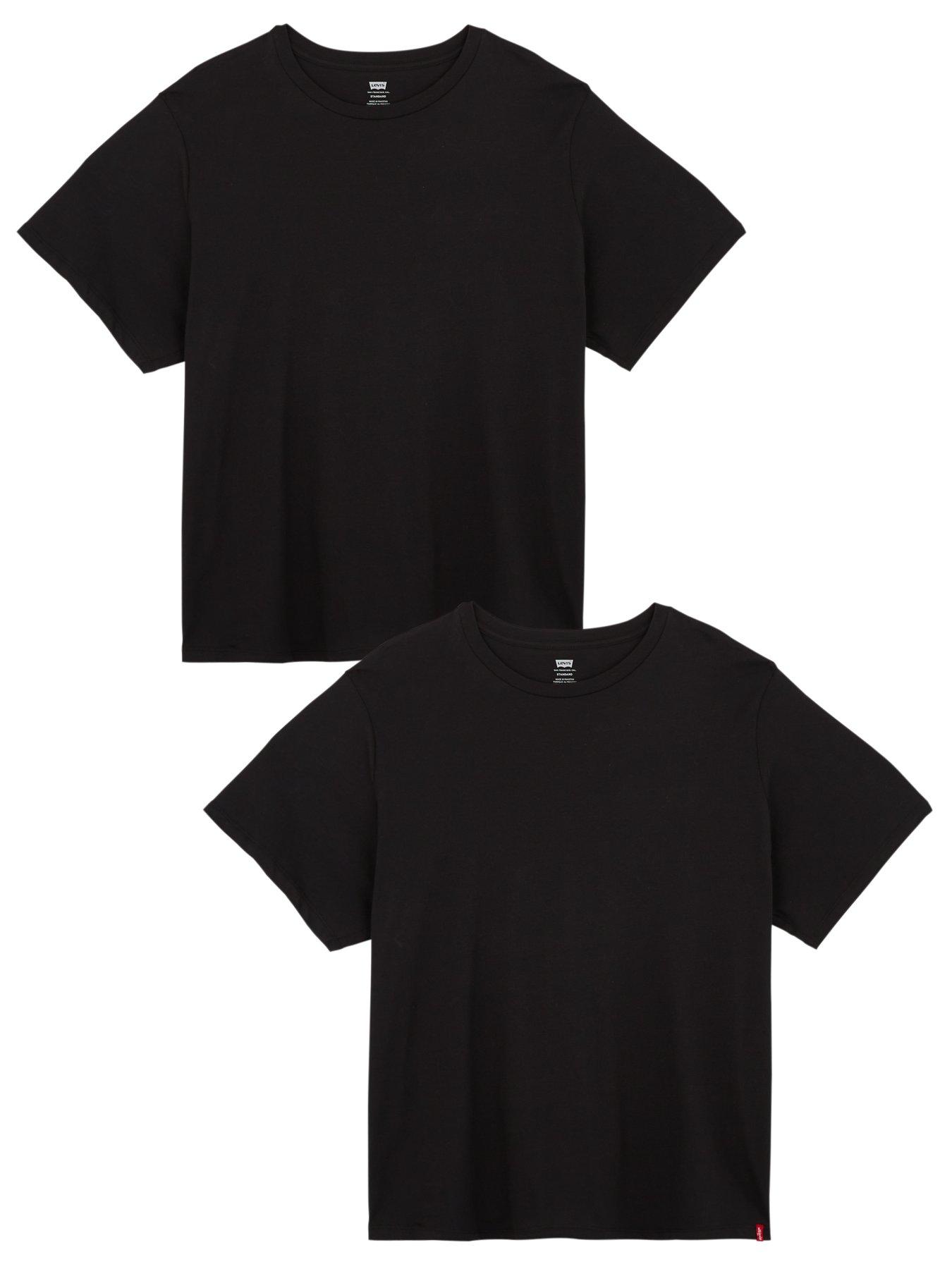 Levi's Big  &  Tall Small Logo 2 Pack T-Shirt - Black