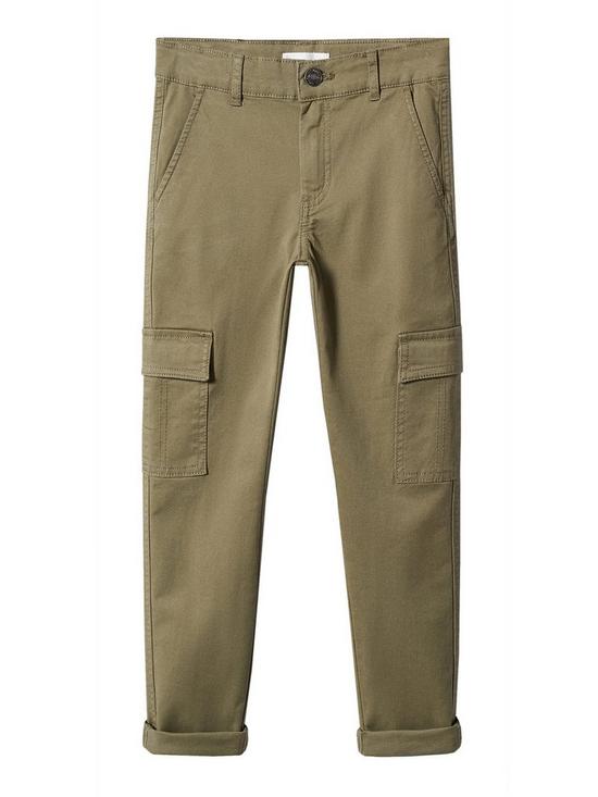 front image of mango-boys-cargo-trousers-khaki