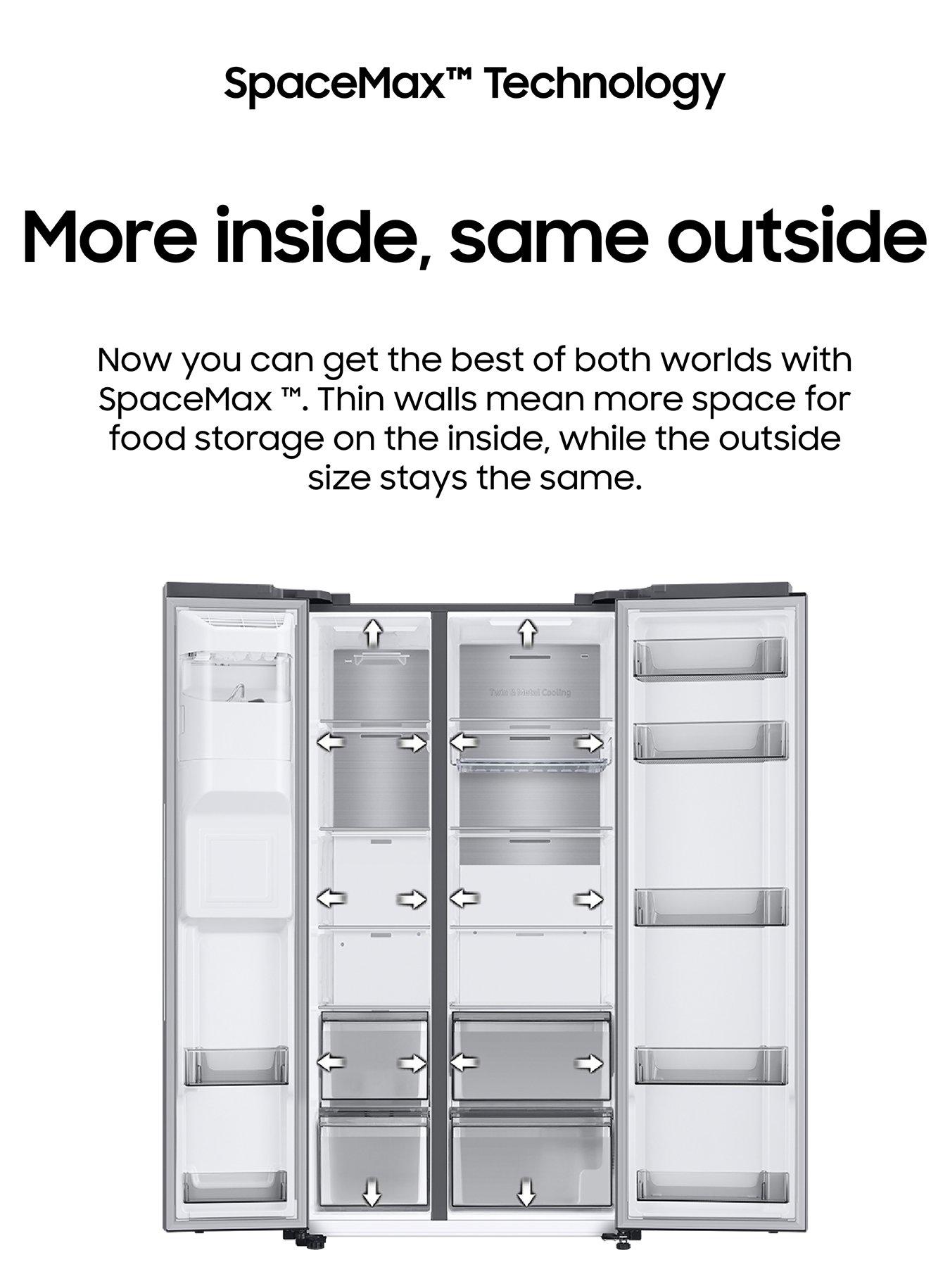  image of samsung-series-8-rs68a884csleu-american-style-fridge-freezernbspwith-spacemaxtrade-technology-c-rated--nbspsilver