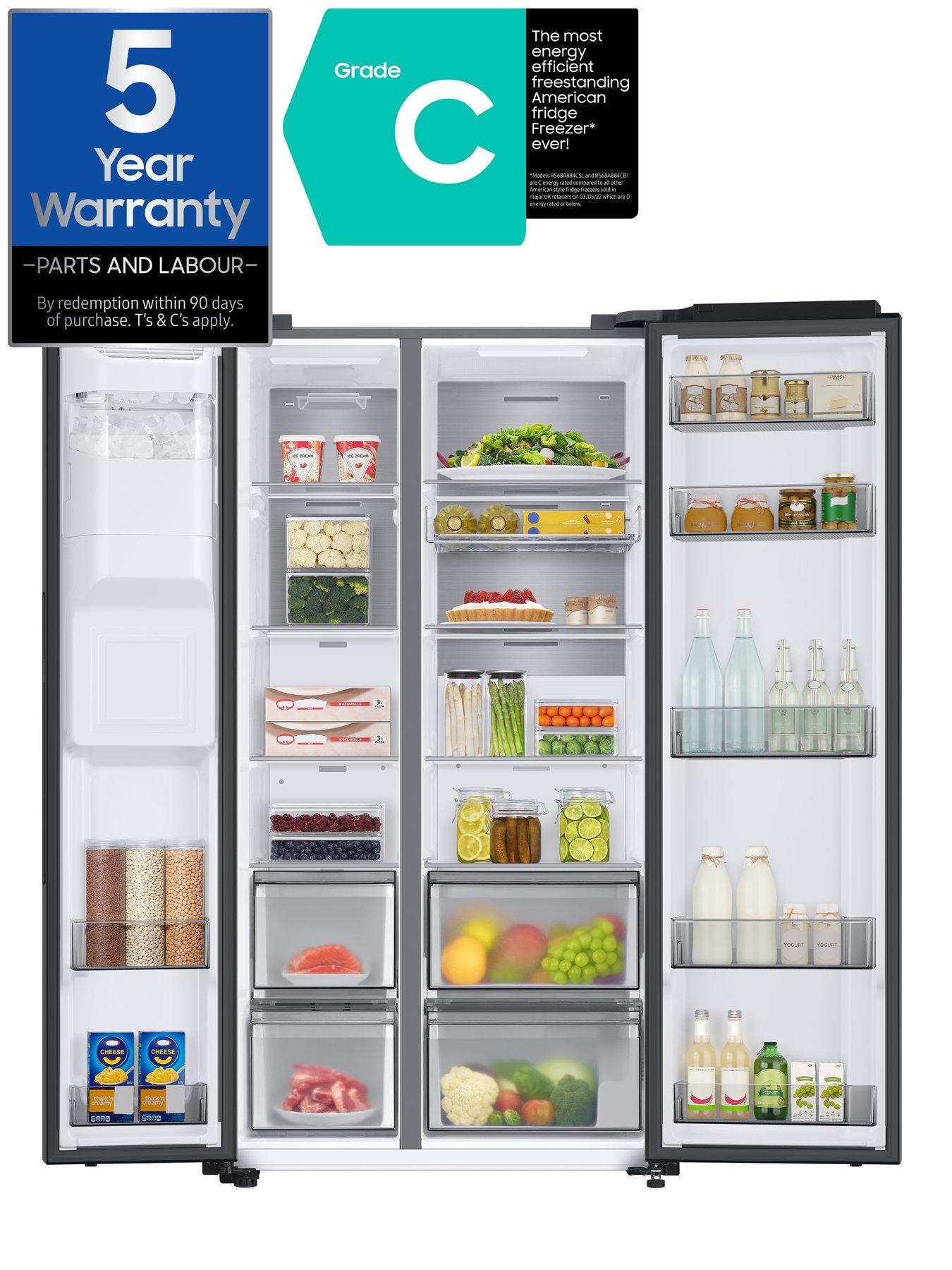stillFront image of samsung-series-8-rs68a884cb1eu-american-style-fridge-freezer-with-spacemaxtrade-technology-c-rated--nbspblack-stainless-steel