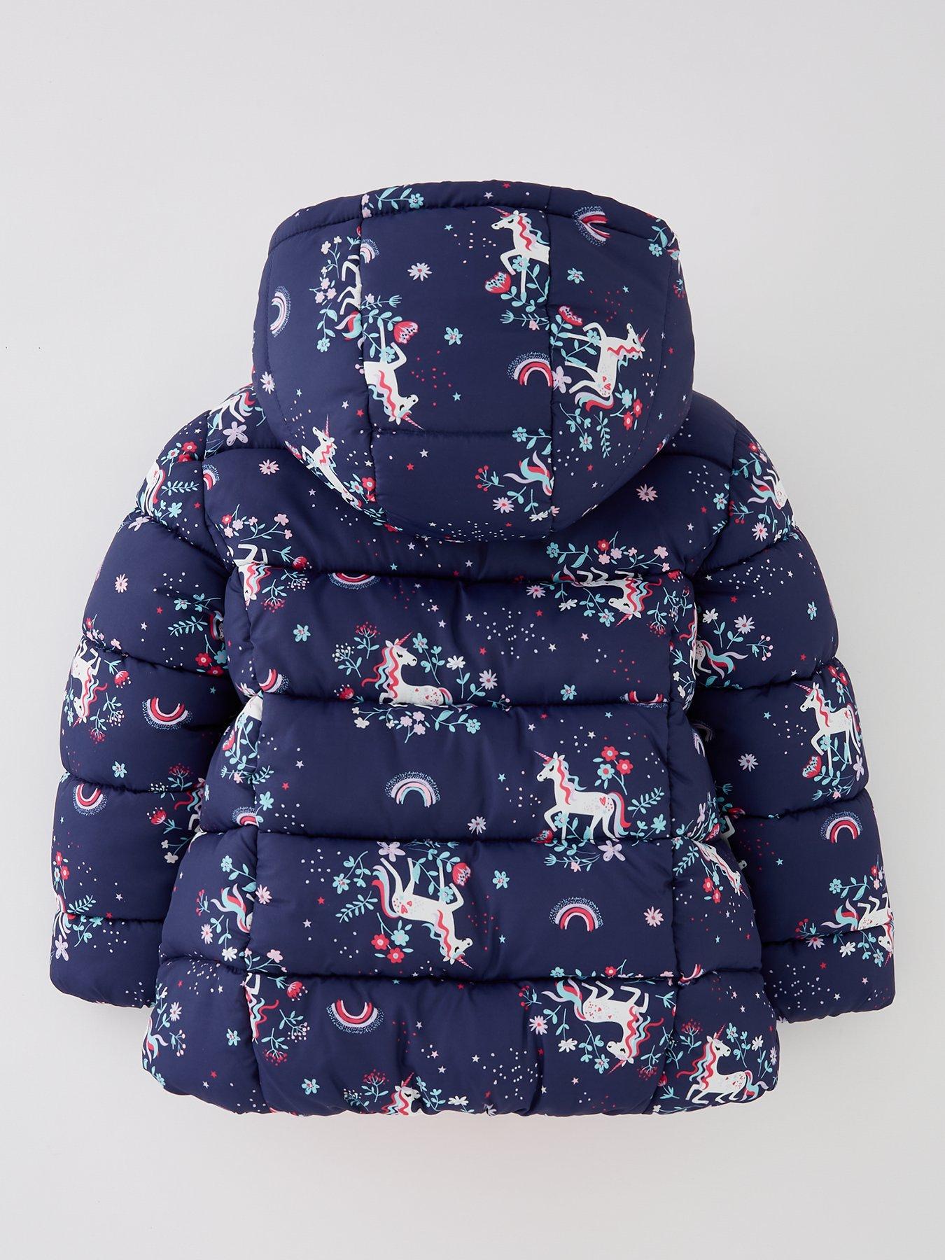 Everyday Unicorn Padded Coat Multi littlewoods