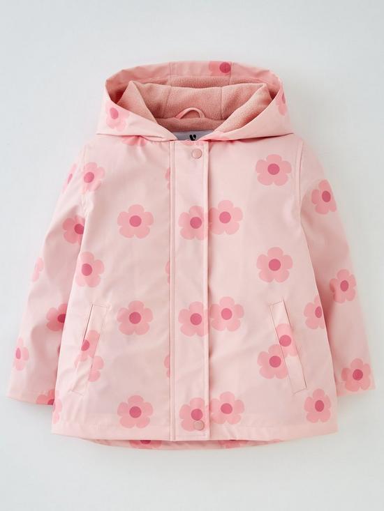 front image of mini-v-by-very-floral-rain-mac-pink