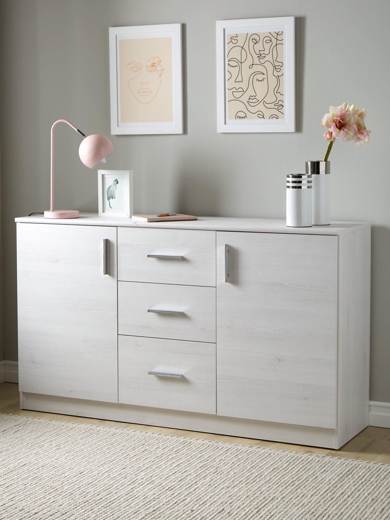 Image 1 of 7 of Everyday Panama 2 Door, 3 Drawer Sideboard - White Oak&nbsp;- FSC&reg; Certified