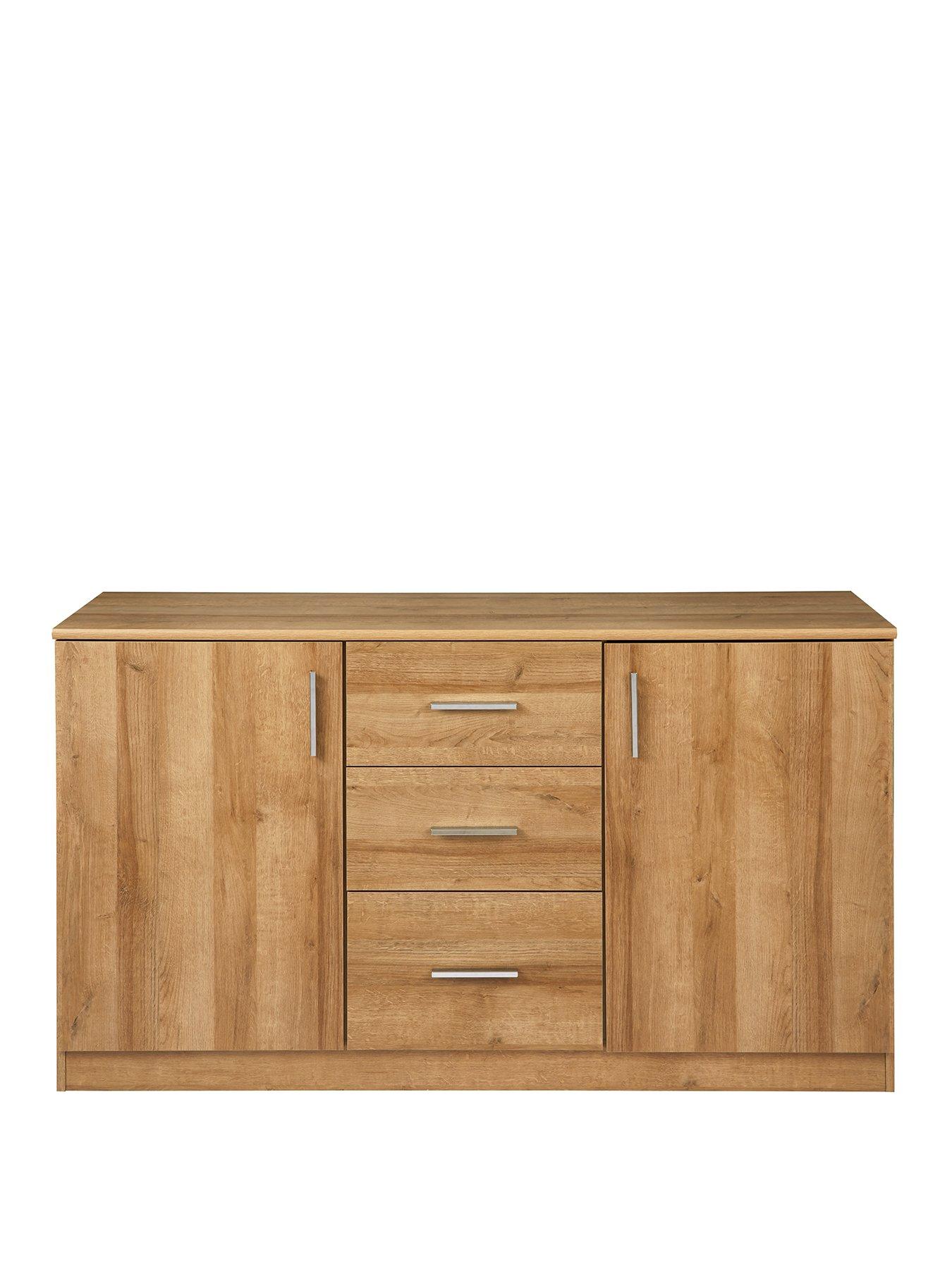 Image 2 of 7 of Very Home Panama 2 Door, 3 Drawer Sideboard - Dark Oak&nbsp;- FSC&reg; Certified