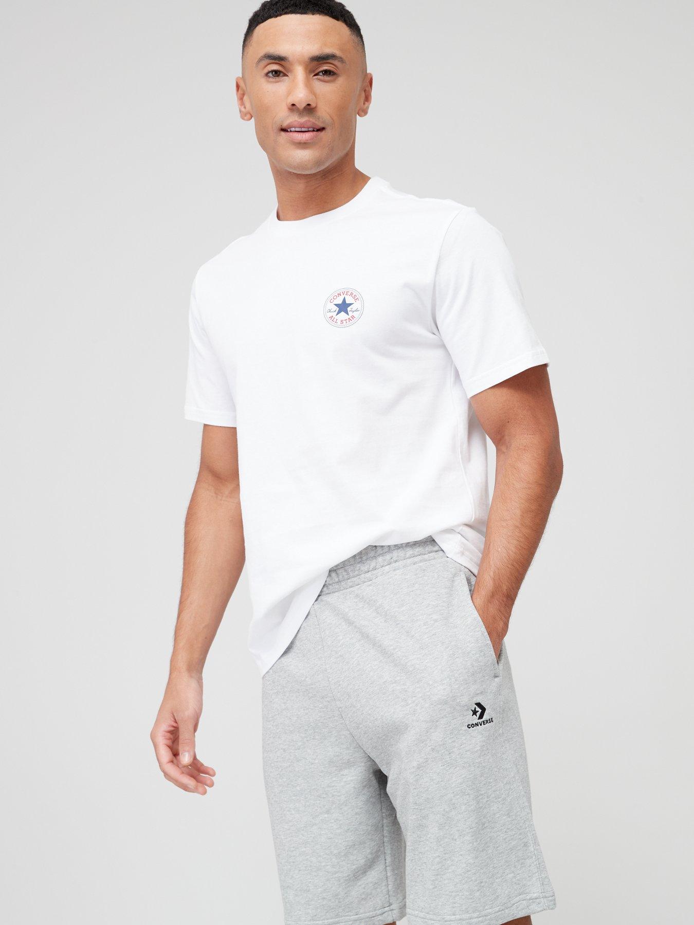  image of converse-embroidered-star-chevron-shorts-grey