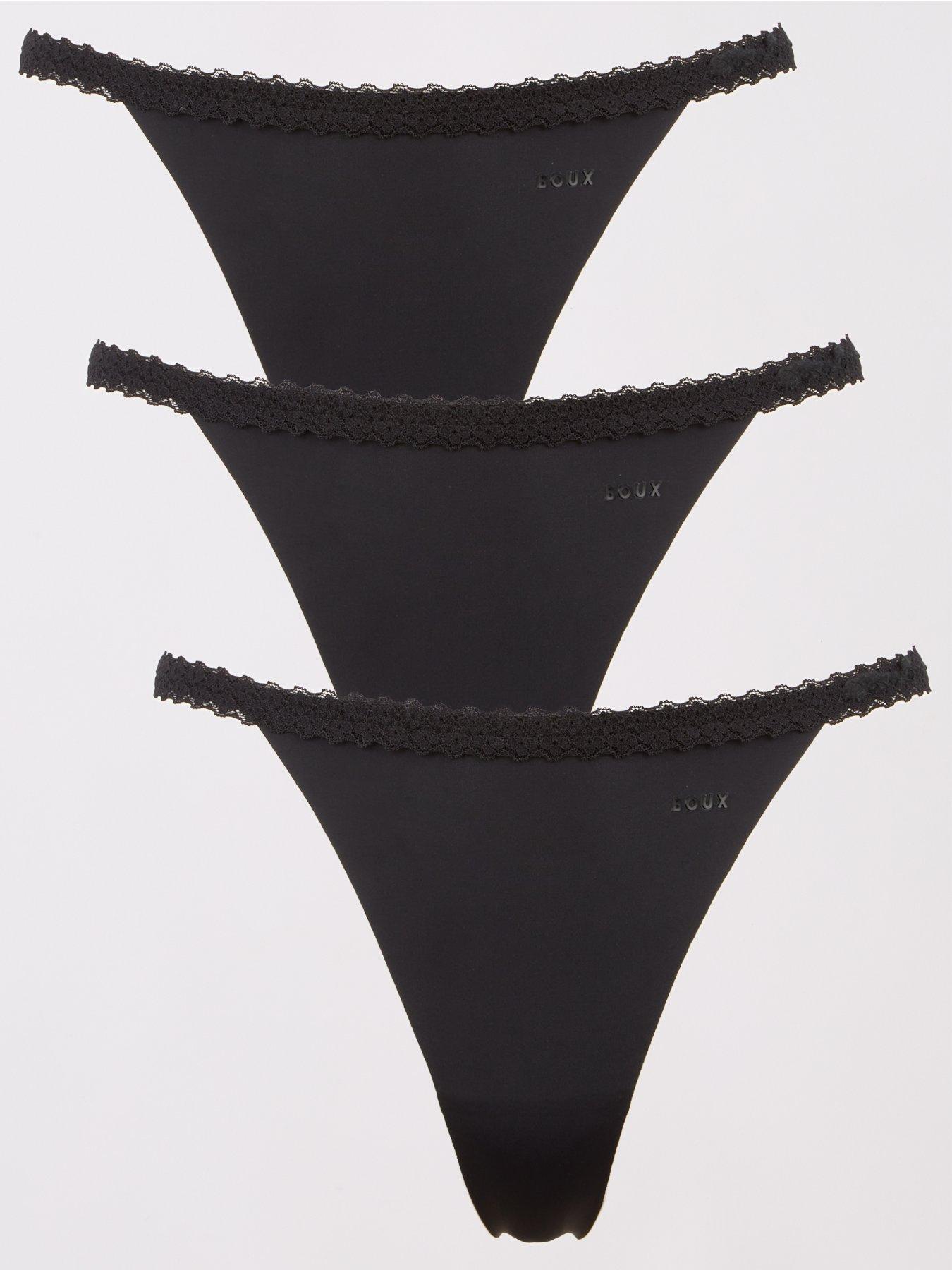  image of boux-avenue-tallula-update-3-pack-thong-black