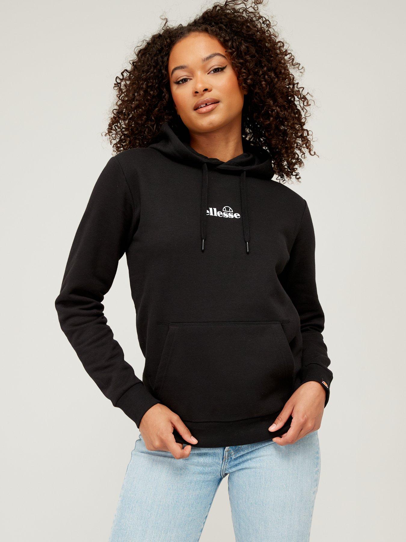 Womens Essential Fleece Hoodie - Brown/White