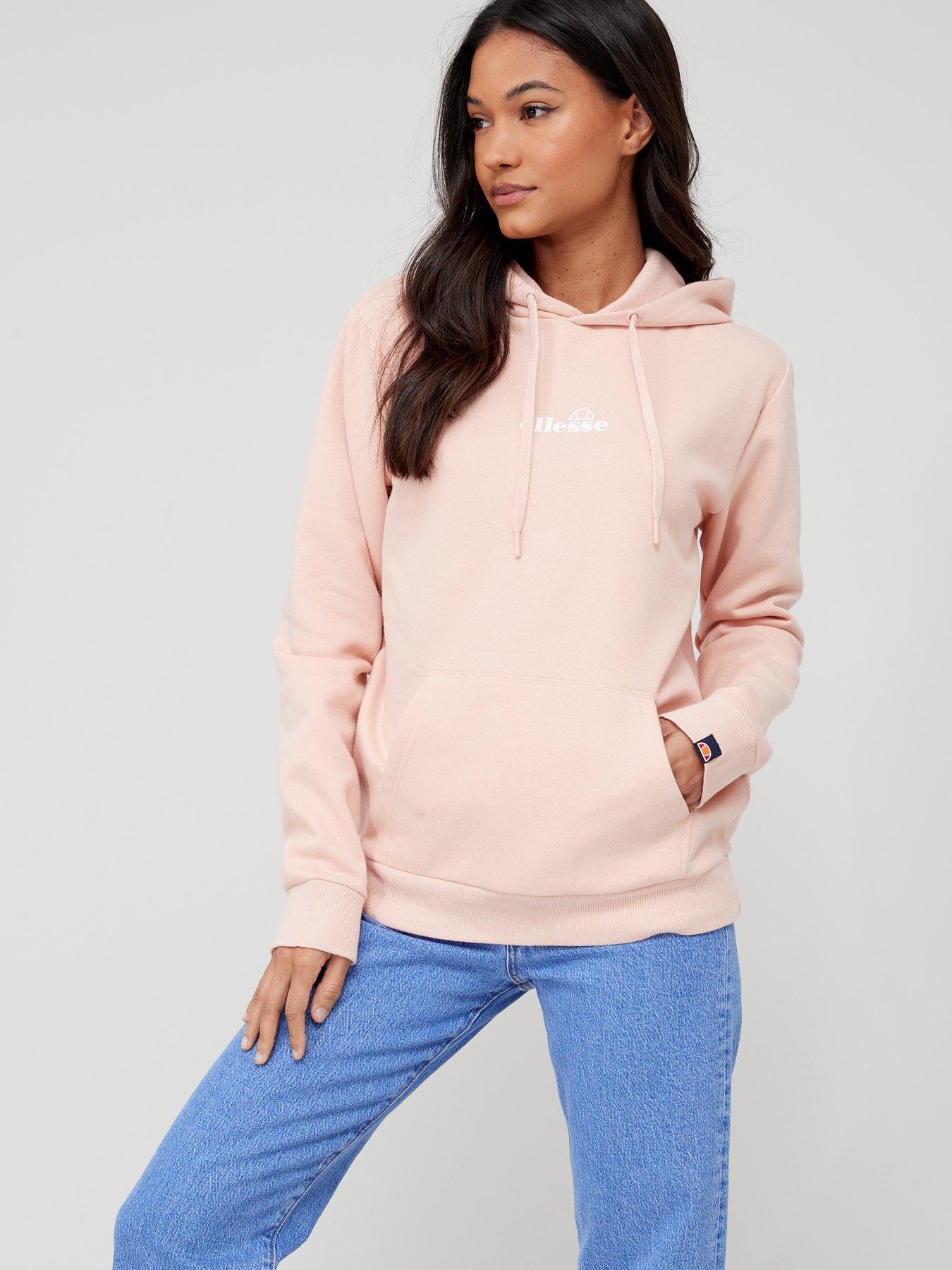 front image of ellesse-womens-jazana-overhead-hoody-light-pink