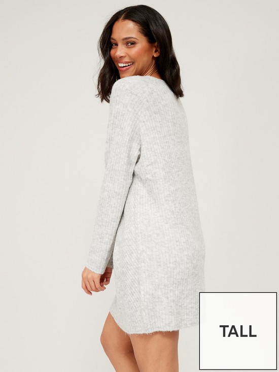 stillFront image of only-tall-knitted-dress-grey