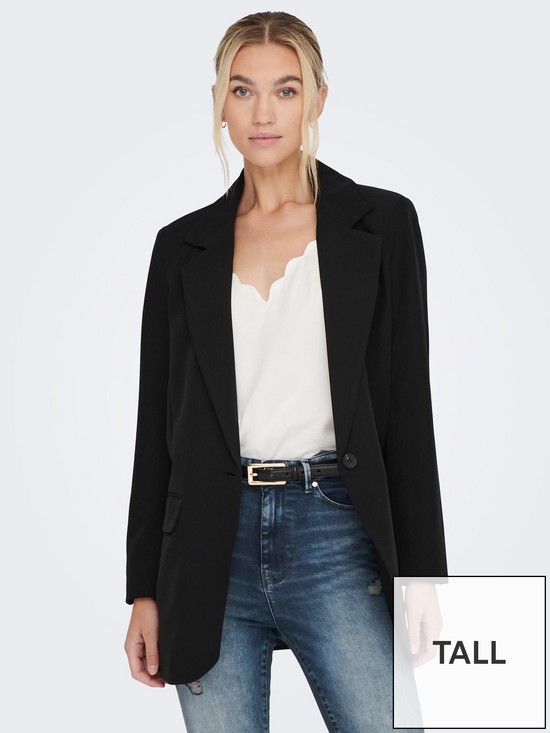front image of only-tall-oversized-blazer-black