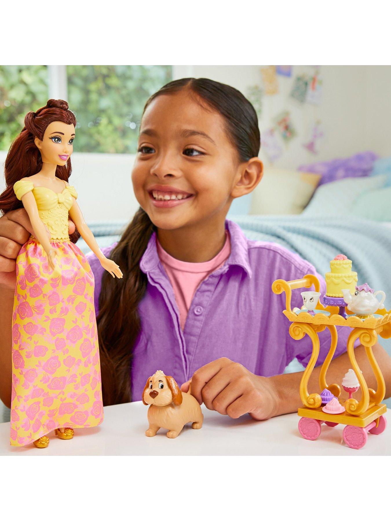 Disney Princess Belle's Tea Time Cart Doll and Playset | littlewoods.com