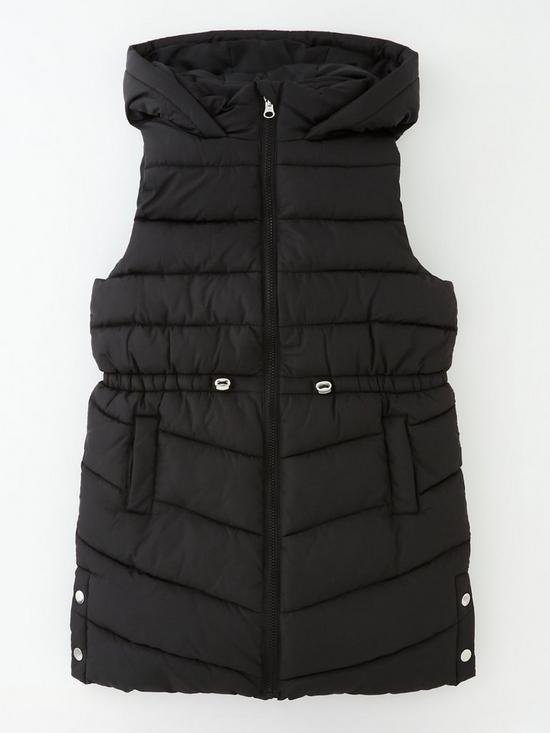 front image of v-by-very-fashion-longline-gilet-black