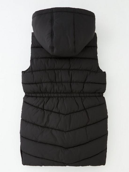 back image of v-by-very-fashion-longline-gilet-black