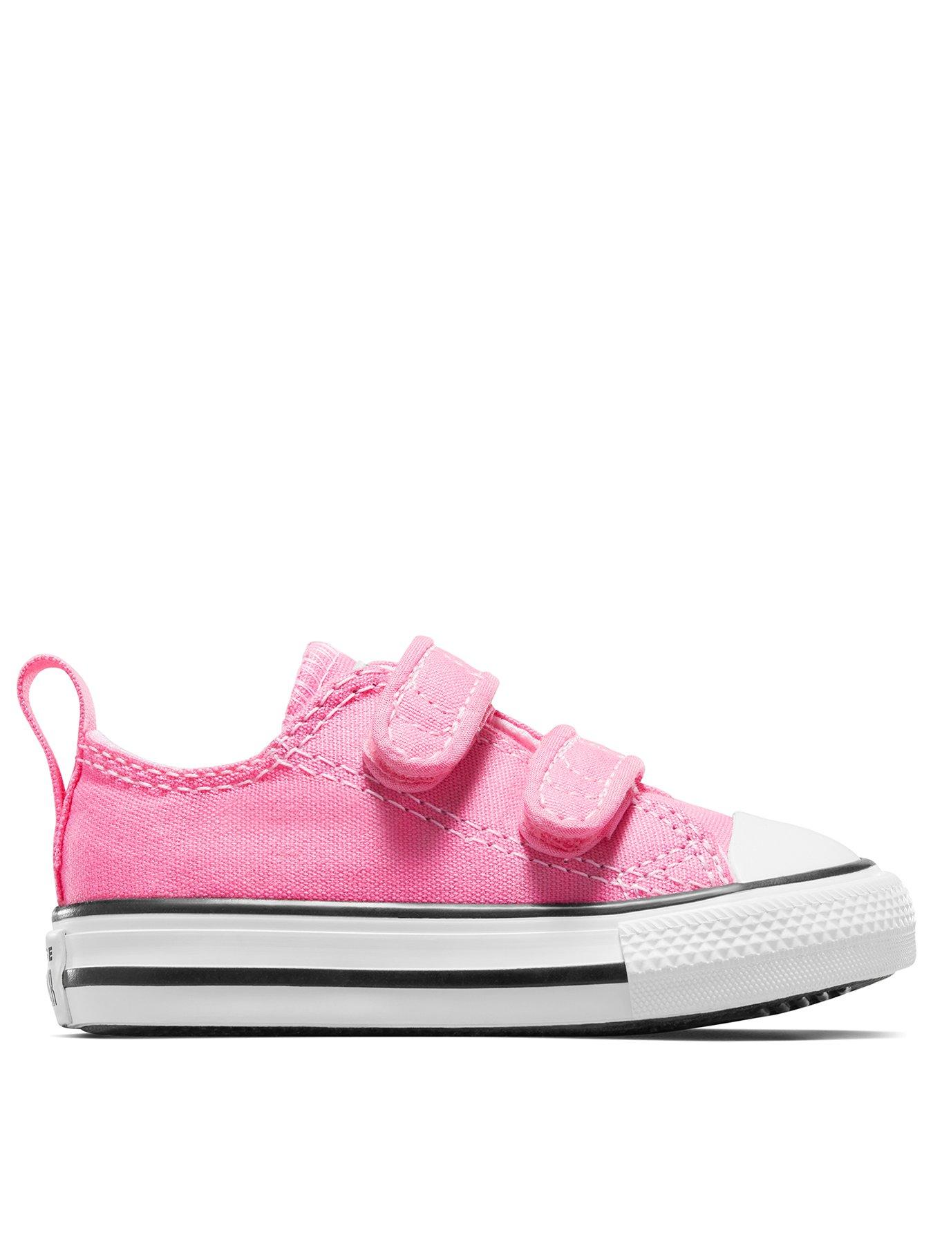 Converse Chuck Taylor All Star 2V Canvas Toddler Girls Ox Trainers - Pink