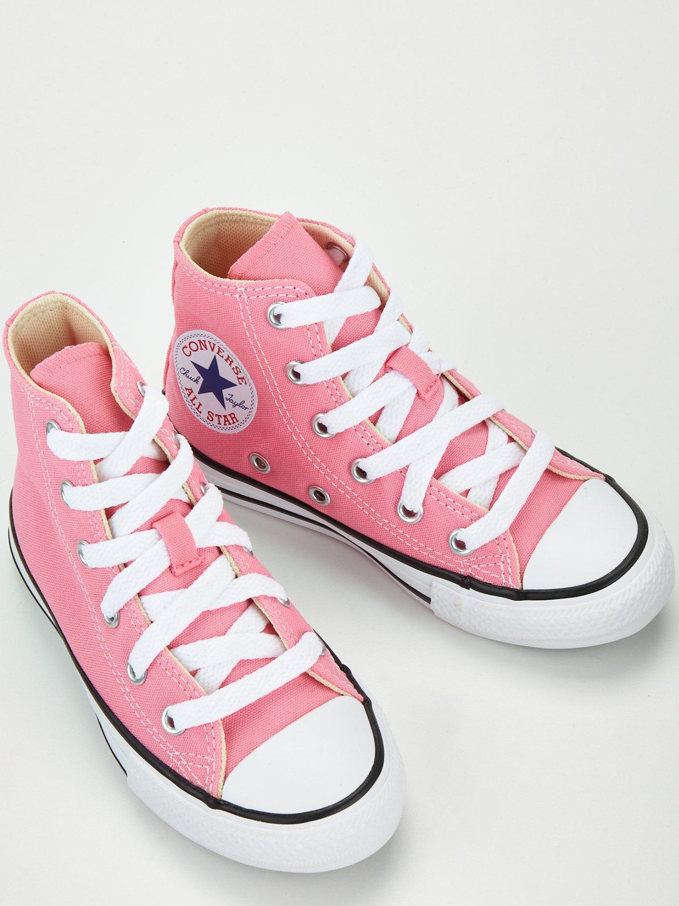 Kids Girls Hi Top Trainers Pink