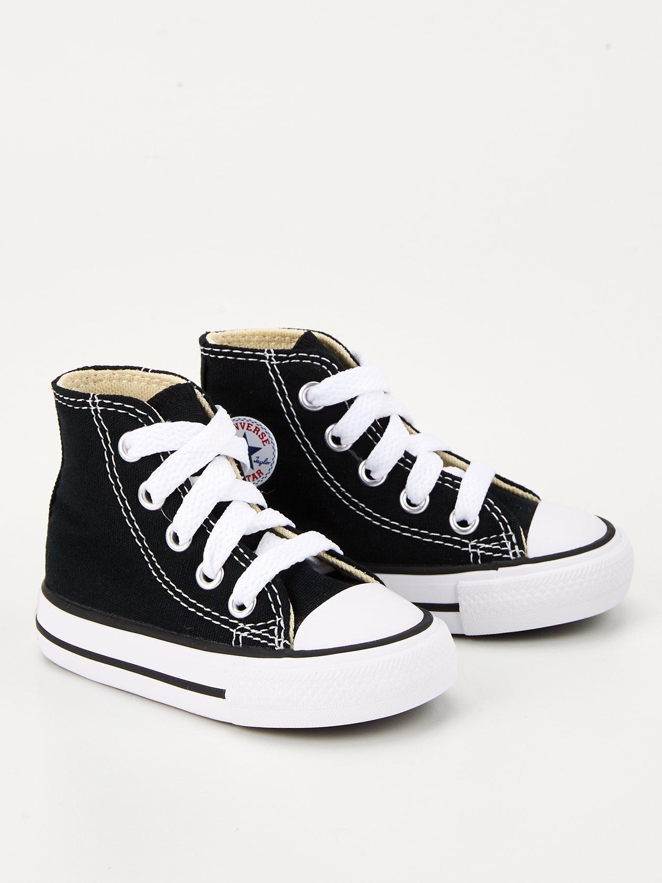 stillFront image of converse-infant-unisex-hi-top-trainers-black