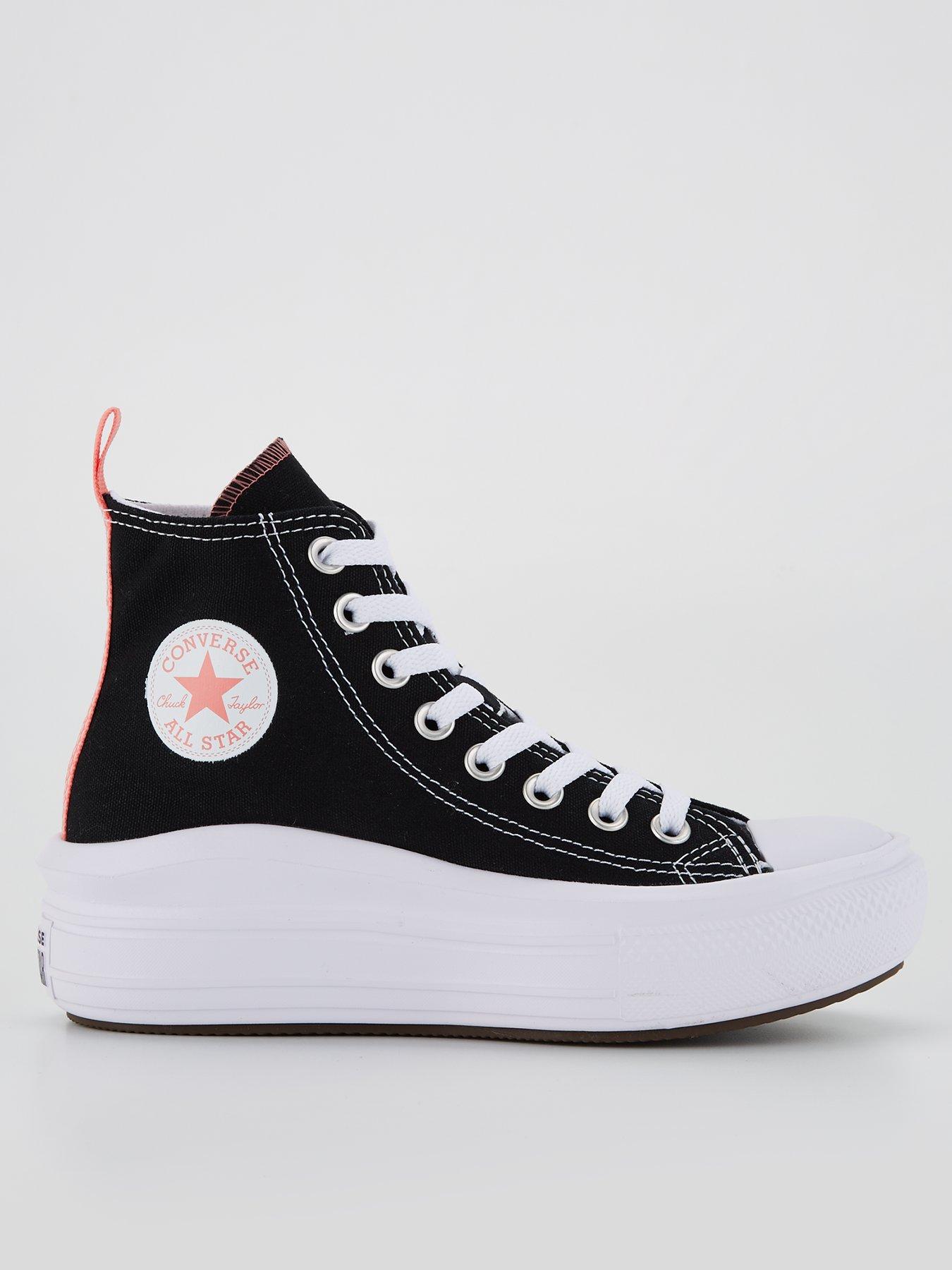 Converse Junior Girls Eva Lift Canvas Hi Top Trainers Black littlewoods