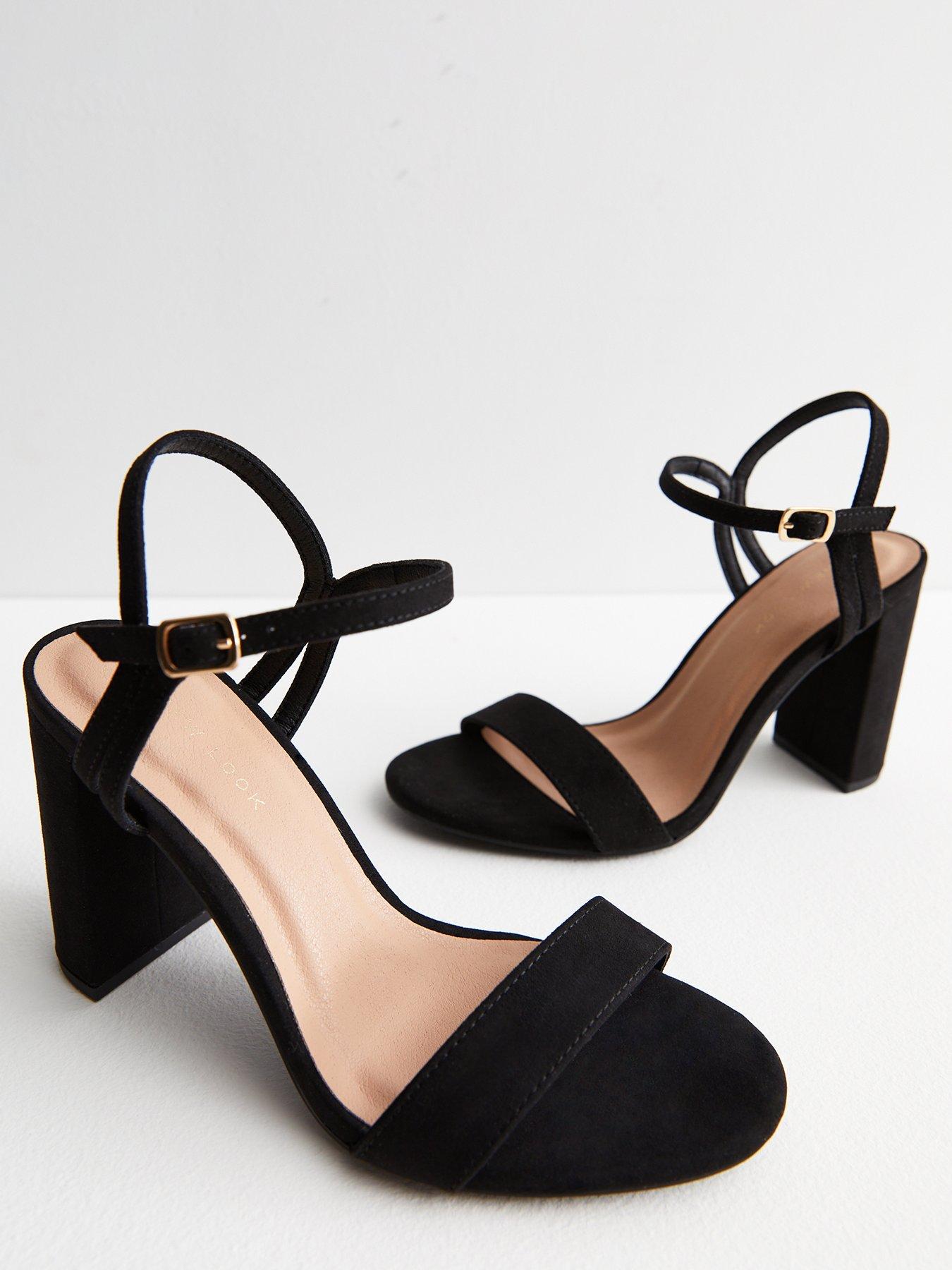 Black block heel store sandals new look