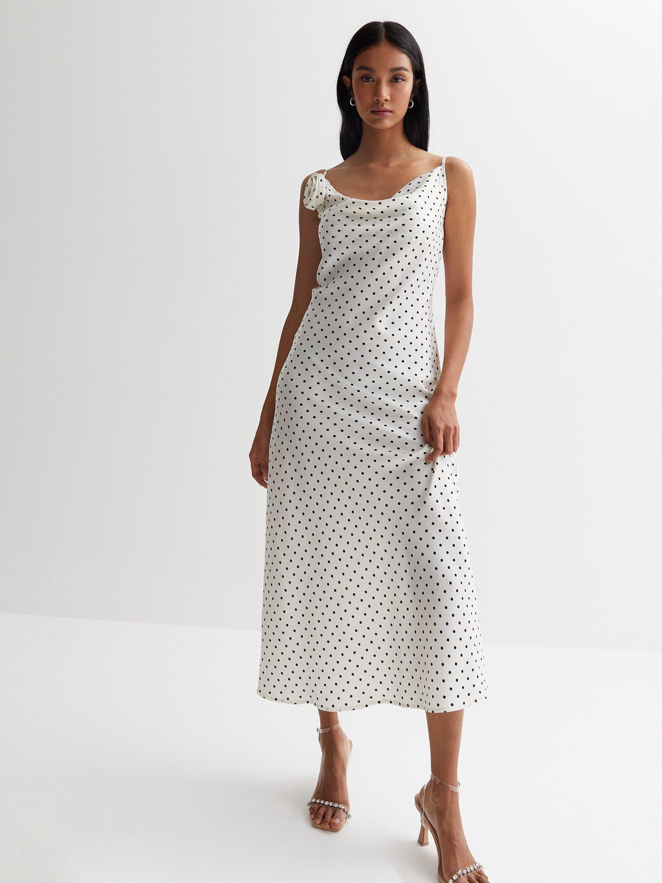 New look white shop spot midi dress