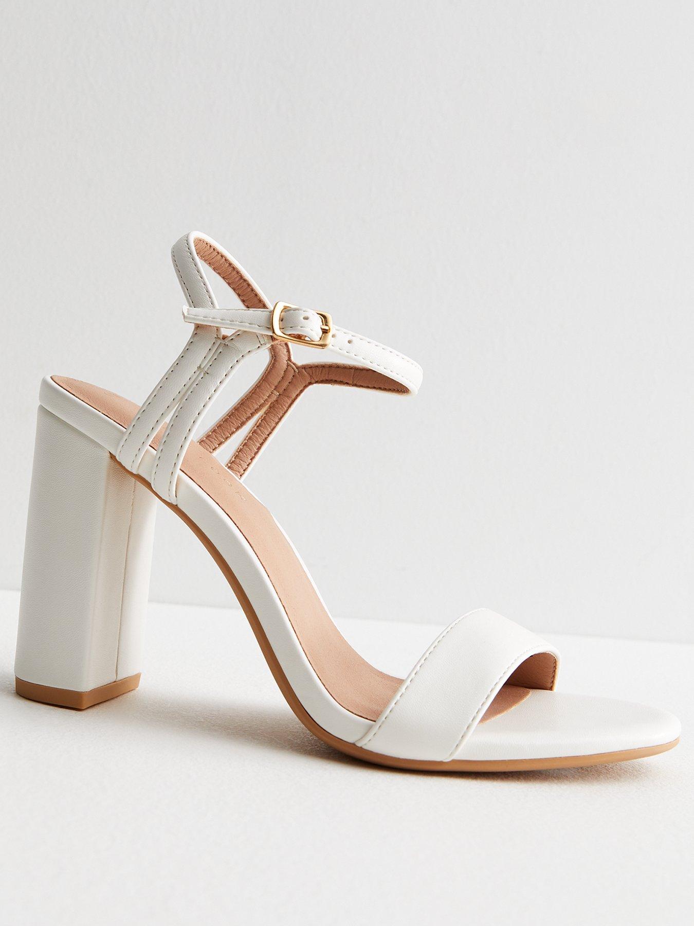 New Look Off White Leather-Look Strappy Espadrille Wedge Heel Sandals