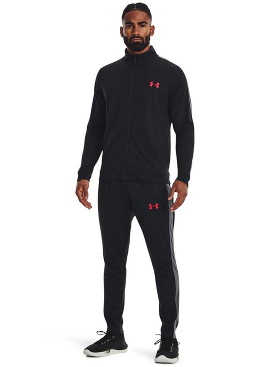 front image of under-armour-training-knit-track-suit-black