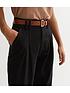  image of new-look-denim-high-waist-belted-crop-trousers