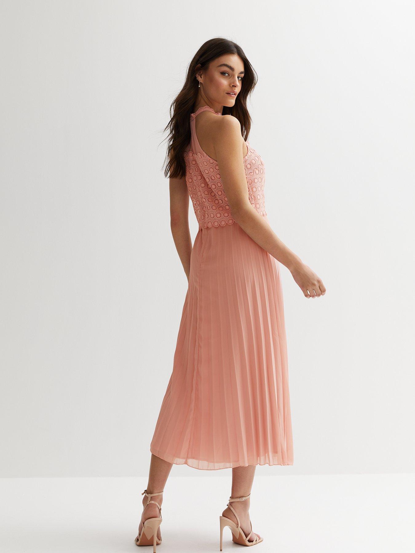 Light pink halter clearance dress