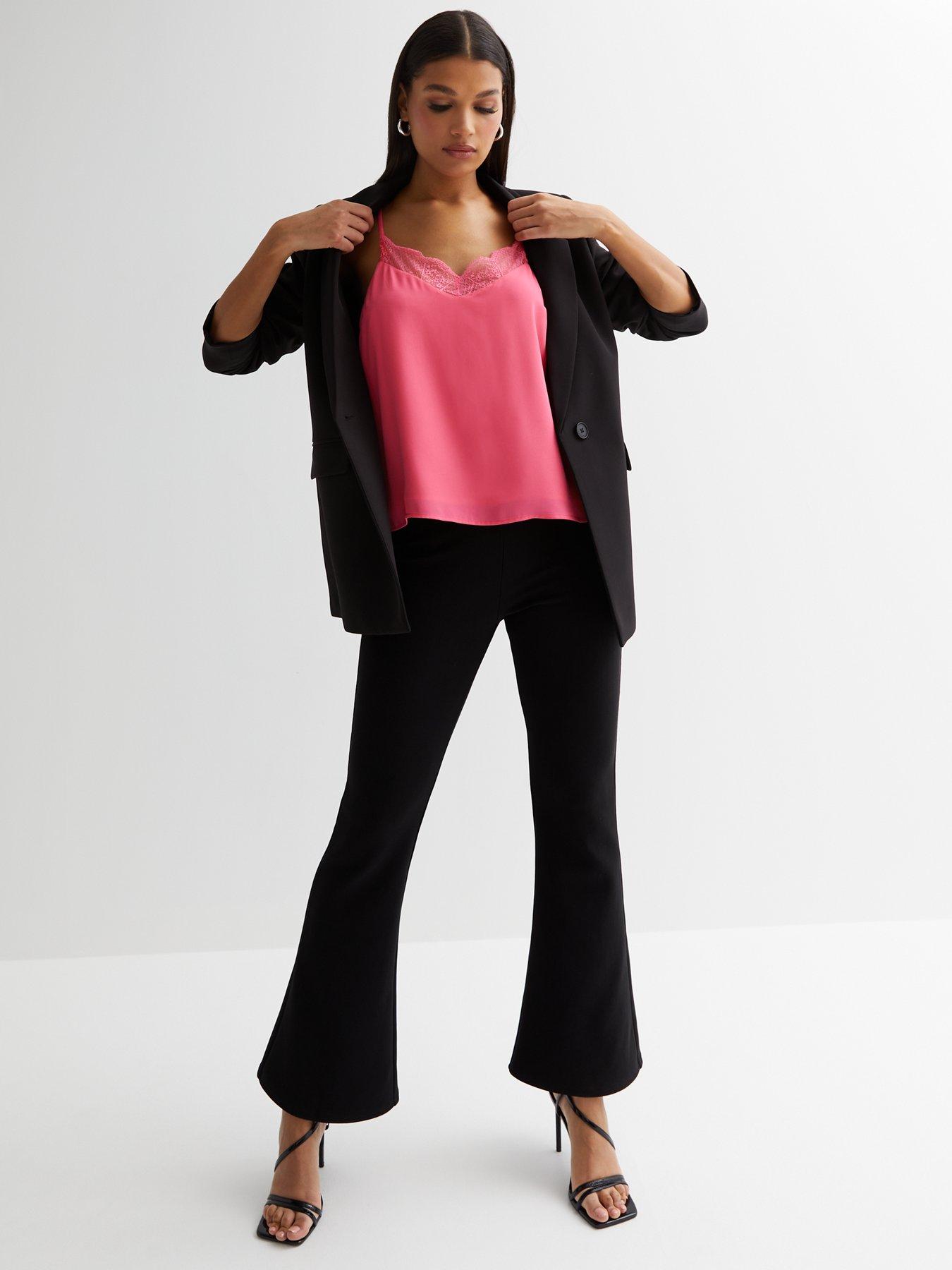  image of new-look-bright-pink-lace-trim-cami
