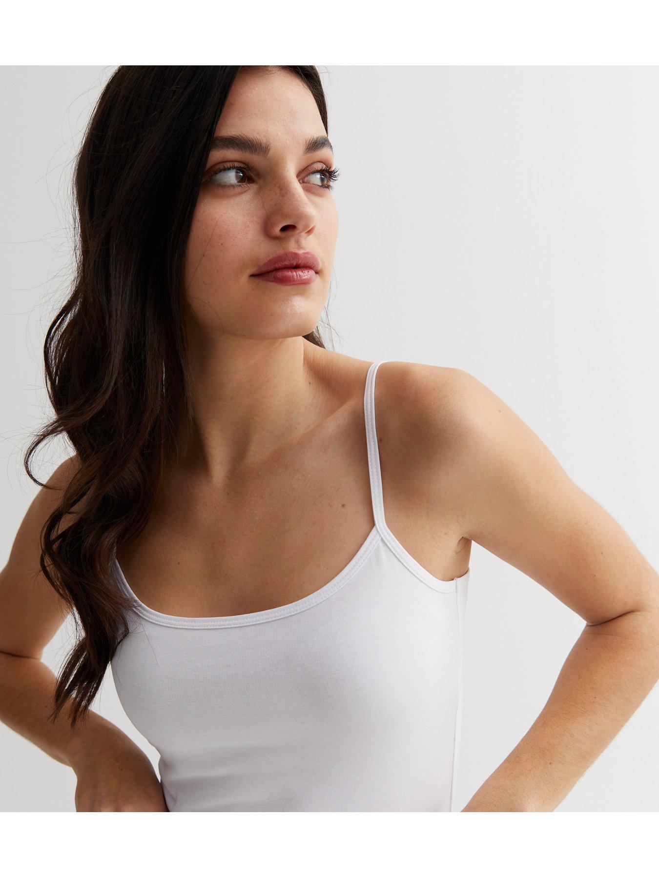  image of new-look-white-jersey-scoop-neck-cami