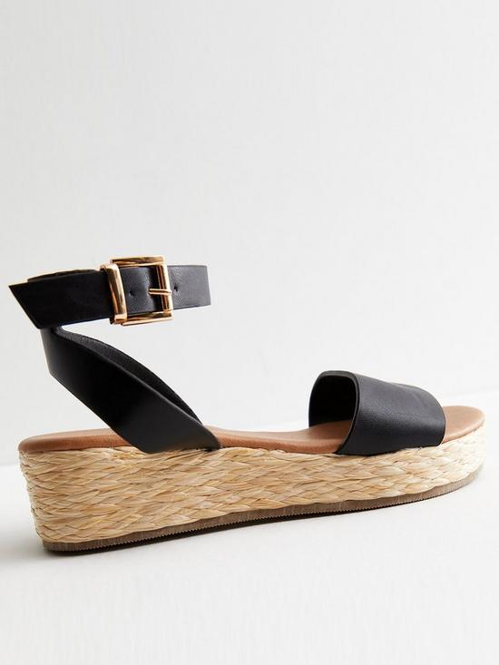 front image of new-look-black-leather-look-espadrille-2-part-flatform-sandals