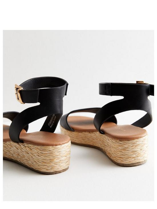 stillFront image of new-look-black-leather-look-espadrille-2-part-flatform-sandals
