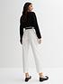  image of new-look-off-white-denim-high-waist-belted-crop-trousers