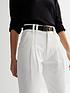  image of new-look-off-white-denim-high-waist-belted-crop-trousers