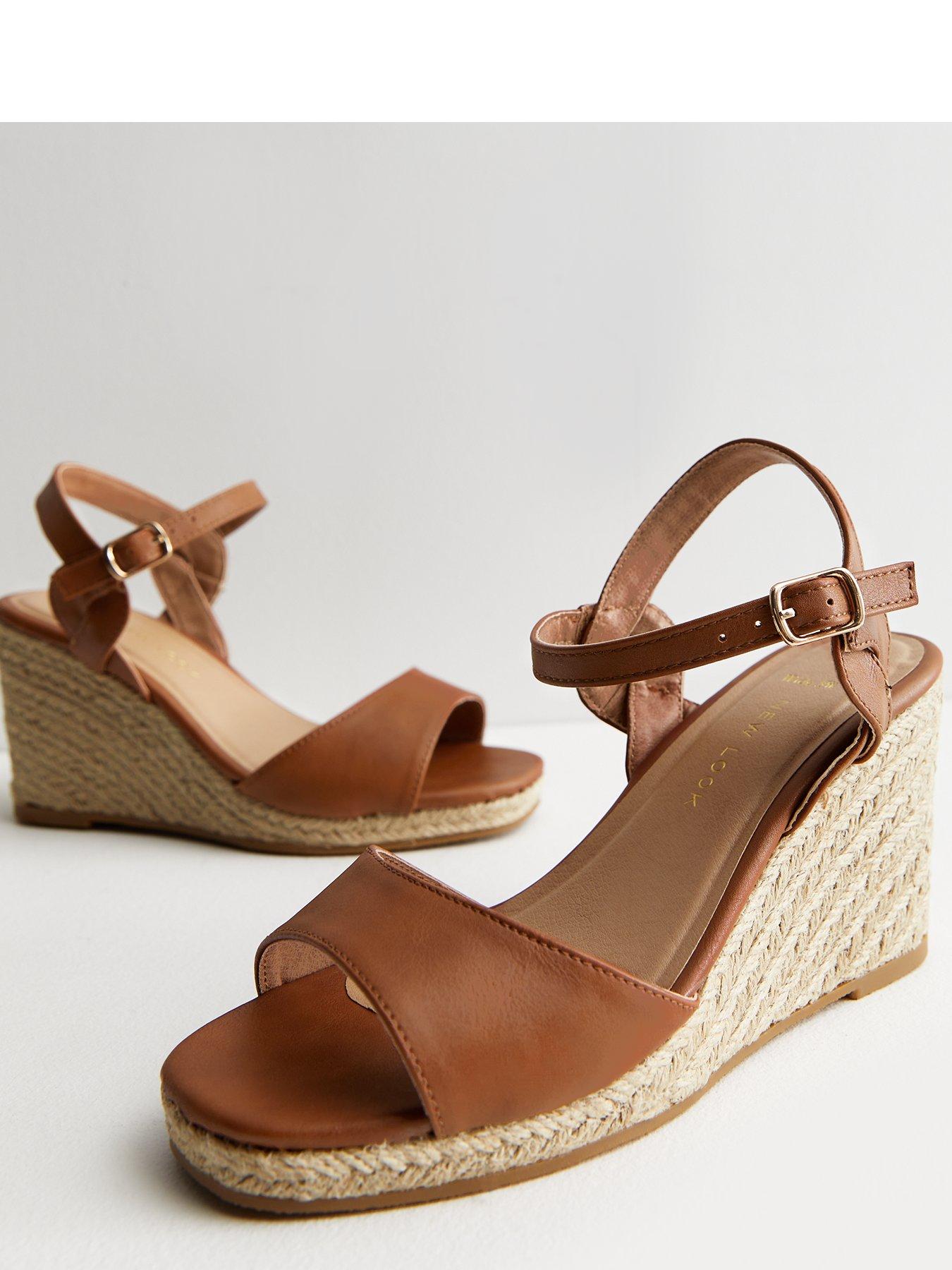 Wide fit 2024 tan wedges